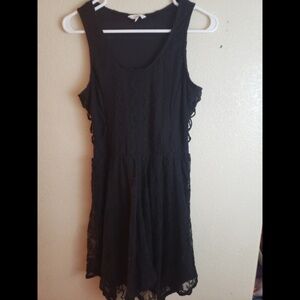 Candies Embroidered Sleeveless Black Lace Goth Dress Witchy Medium